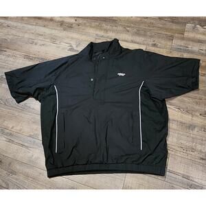 Dryjoys Footjoy Short Sleeve 1/4 Zip Snap Wind Jacket Mens Shark Tooth Logo 2115